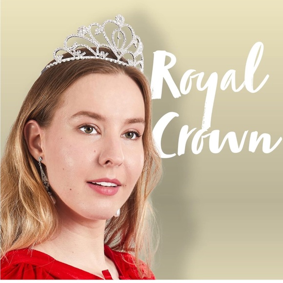 Royal Queen & King Crowns for Wedding, Pageant Prom & Halloween - Picture 4 of 6